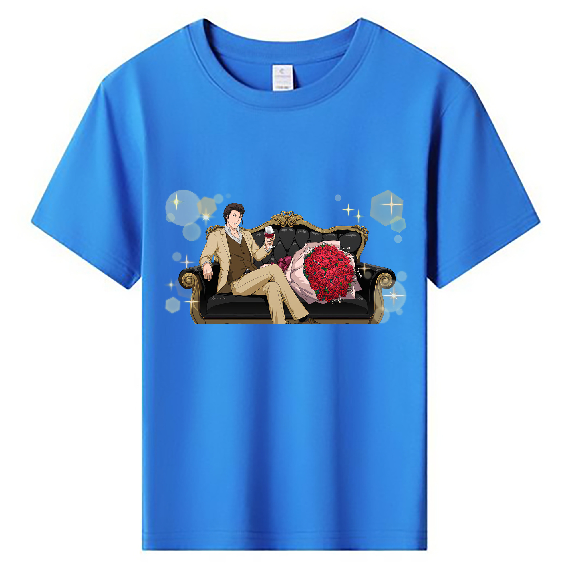 （画像用） ブリーチ 藍染 惣右介（あいぜん そうすけ） BLEACH Aizen Sousuke 綿100％キッズTシャツ（フロントプリント）